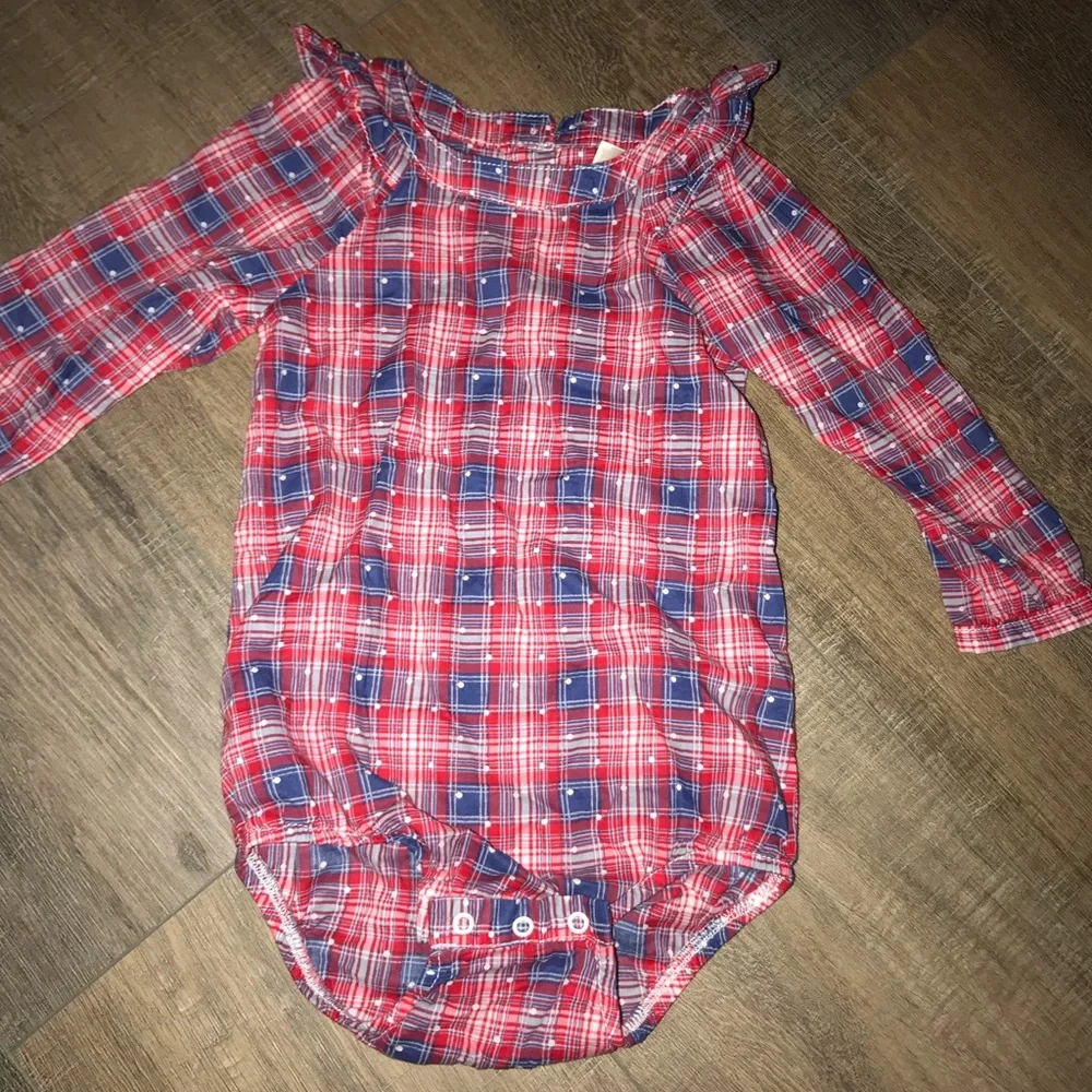 NWOT 5/$25 Osh Kosh Plaid Long Sleeve | Red White & Blue | Preppy Prep Classic